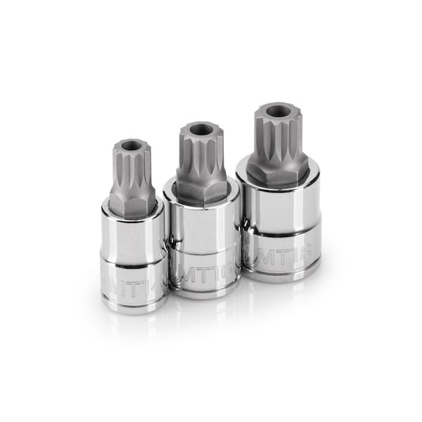 1/2 Inch Tamper-Resistant Triple Square Bit Socket Set, 3-Piece (MT14-MT18)